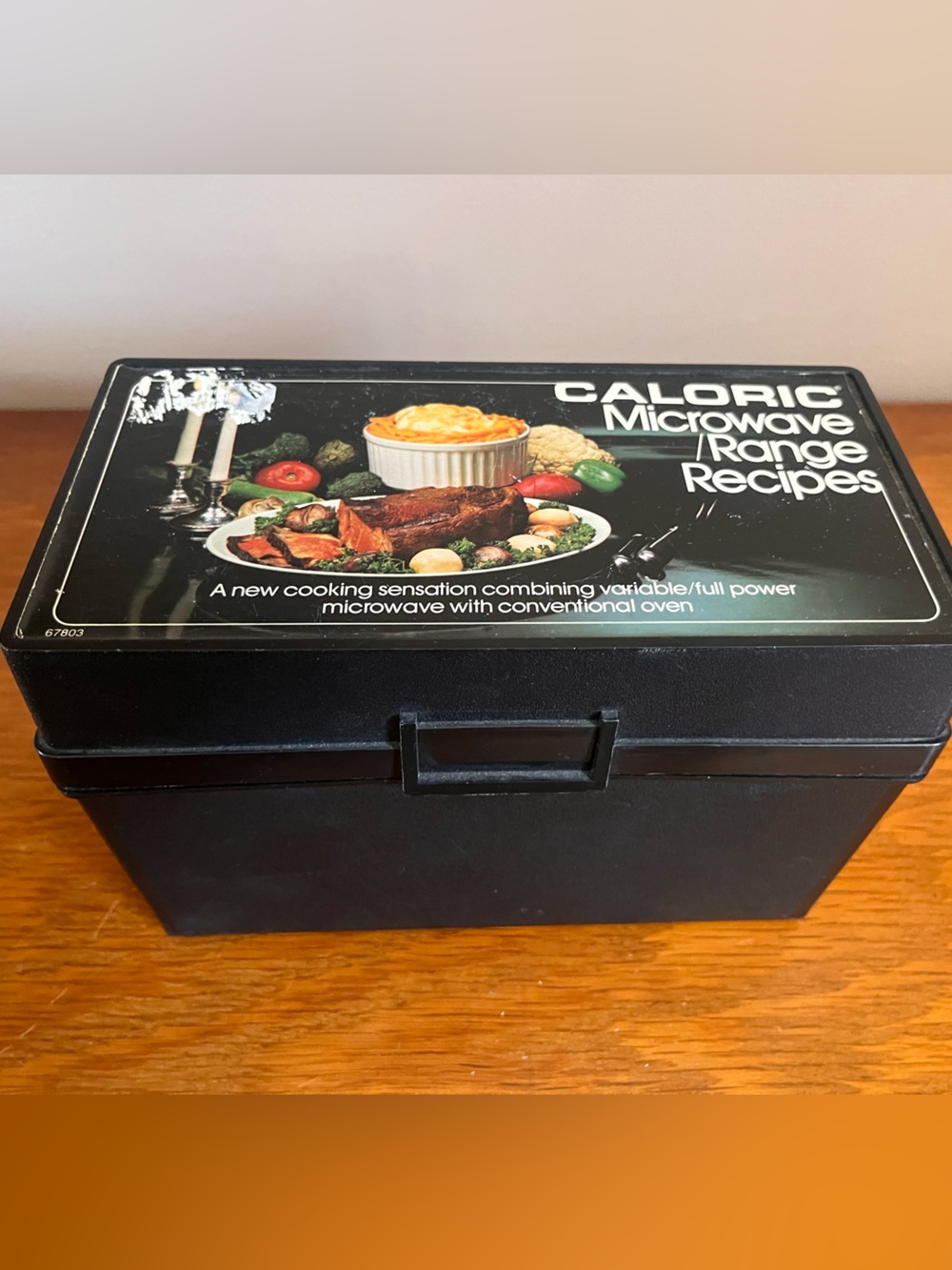 Vintage Microwave Recipes in Plastic Black Box